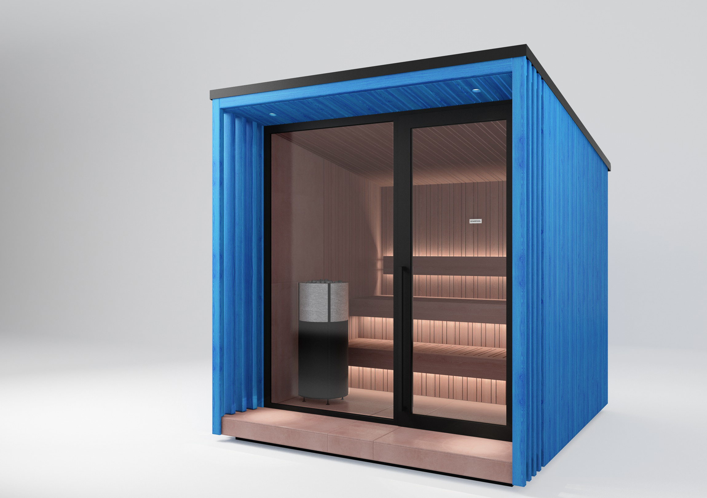Nature Sauna_Stufa Elettrica_Legno Blue_Vista 03