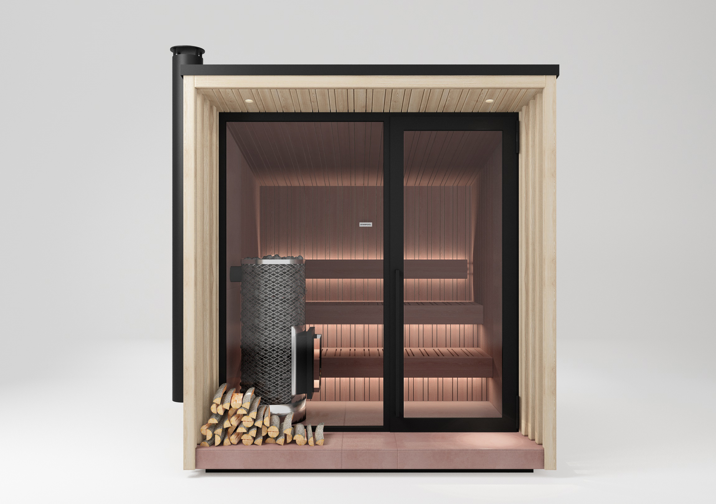 Nature Sauna_Stufa a legna_Legno Thermowood_Vista 02